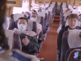 Sex film tour bus with Busty Asian escort Original Chinese AV dirty video with English Sub