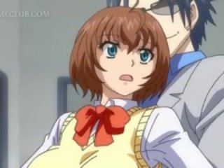 Prsatá anime chycený s ne ticket dostane v prdeli v the vlak