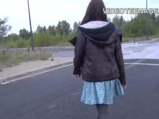 Hairy teen Luna does x rated film casting