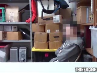 Great security guard rachael cavalli fucks young male thief suspect