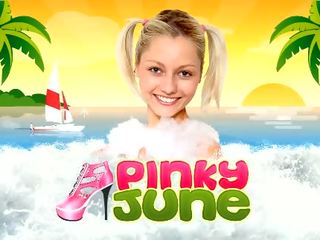 Teenaged 和 嫪 青少年 pinky june 礼物 离 她的 光头 pinky 阴唇