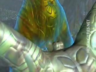 Hottie 3d hentaý stunner gets fucked by a monstr