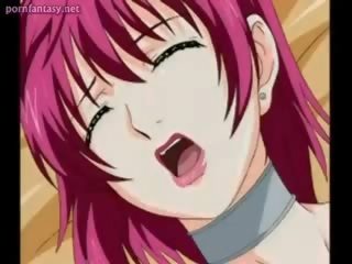 Busty anime milf taking a cookie dick