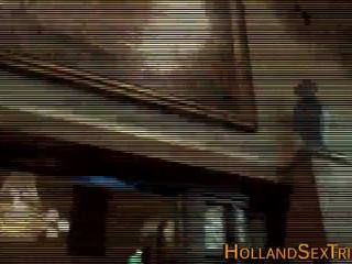 Real dutch street girl blows