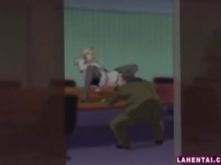 큰 ~하는 헨타이 블론디 만족스러운 사람