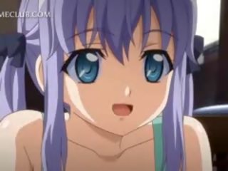 Shy Anime Doll In Apron Jumping Craving member In Bed