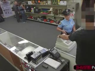 Bewitching Police officer wants to pawn her stuff ends up in the office