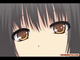 日本语 动漫 女士 得到 挤压 她的 奶 和 手指