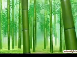 Caught Japanese anime bigboobs threesome poking