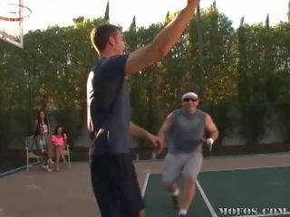 Interracial adult movie In Basketball Court vid