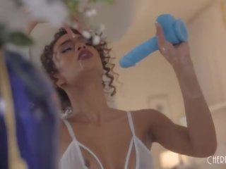 All Natural Ebony diva Scarlit Scandal Fingers Pussy in Lingerie
