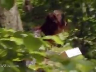 Opening Cunt Lips Outdoors