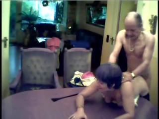 Grown-up iki adam fucked on the dining table clip