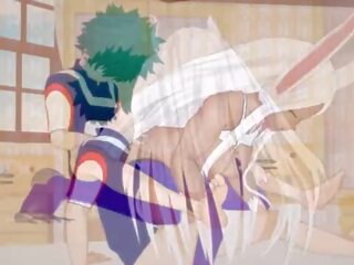 Mirko trains izuku 在 她的 自己 方法
