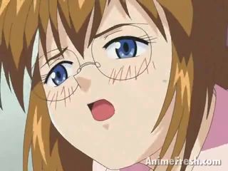 Charming Blonde Manga girlfriend In Glasses