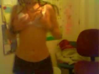 Pleasant girl undressing