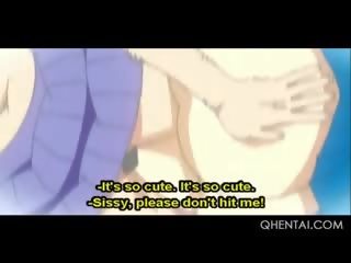 Lusty hentai teens making out and nailing cunt with a botol