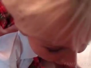 金发 连衣裙的 如 学校 情妇 钉 在 pov
