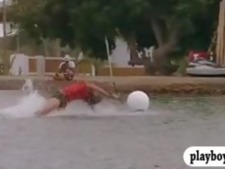 Fascinating Babes Kite Boarding And Driving ATV While Enjoying It