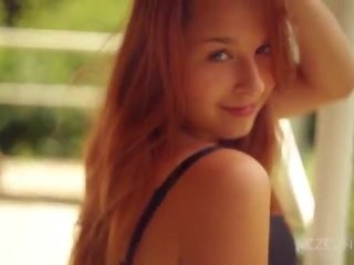 Cute teen is playing