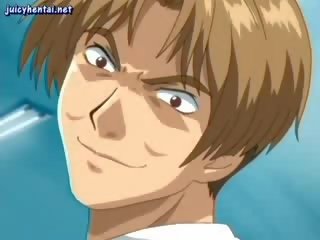 Captivating anime babes blowing and getting cumshot