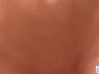 Tanned Teen Blonde With Tiny Oiled Billibongs And Bikini Masturbates By The Pool