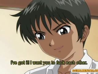Divi hentai maids dildoed eachothers un extraordinary fucked līdz viņai meistars