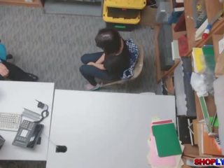 Officer whipped out his putz for her to suck and fuck