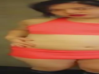 Alluring Muscular Asian CD Regina Tifa in Pink Dancing Flex