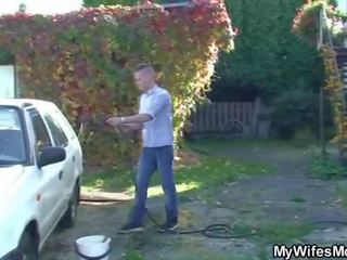 Wife catches his cheating outdoor