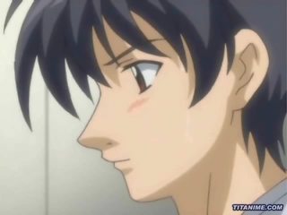 Suur breasted anime stunner saab puuritud eliit raske sisse voodi