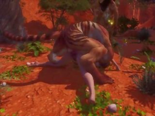 Furry impregnate a fascinating street girl &vert; Big member Monster &vert; 3D x rated film Wild Life