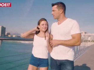 Wild petite stunner fucked hard on a public beach - Sandra Wellness