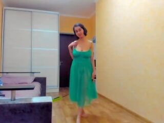 非凡 myla 天使 在 绿色 transparent dress&excl;