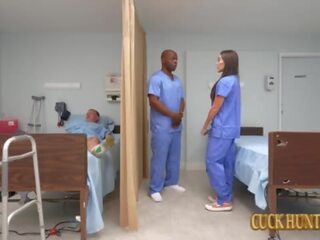 Fit medic Wife Vivian Fox Cuckolds In Hospital Room