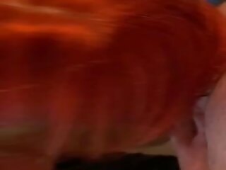 Provocative redhead crossdresser in leggings suck putz Part1