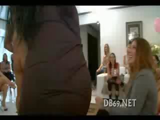 Girls sucking dirty phallus of undressing dancer