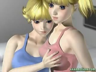 Animé blondes partage une énorme noir bite
