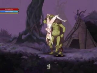 Ritual Summons &vert; Stage 1 &vert; perky angelic mistress with powers gets her pussy fucked by a priest and goblins with big penis and also the goblin leader who cums everywhere &vert; Hentai Games Gameplay P1