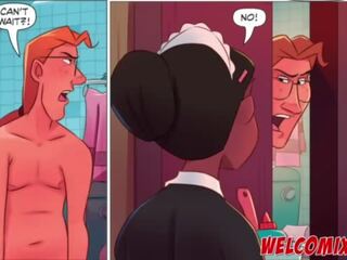Pakikipagtalik ang napakaganda maid&excl; mop sa ang maid&excl; ang pilyo animasyon comics