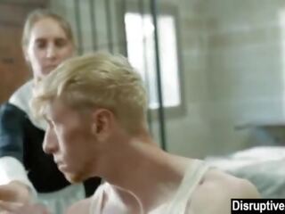 Enslaved youngster fucked rough by big gay hunk