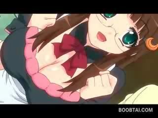 Choulostivý hentai femme fatale foukání a libidinous velký šachta