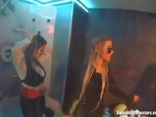 Enticing dudes and gals are having lusty group fun