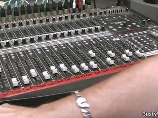 He fucks busty slut right on work place