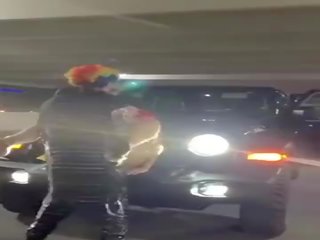 Pink hair street girl gets pounded on jeep