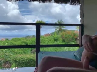 Pecker odskočna na a javno balkon na honeymoon v paradise&comma; projectfundiary