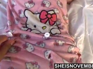 Mom Isnt Aware That Step Dad Does Things With His johnson While Im Sleeping&comma; cute Ebony Daddys sweetheart Msnovember Keeping Their Secrete&comma; While Step Dad Is Jerking His BBC To Her Ass Cheeks In Hello Kitty Butt Flap Onsie On Sheisnovember
