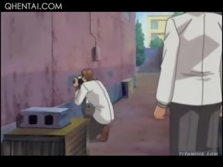 Hentaý mylaýym fellow tied up and member jumped by big titted nimf