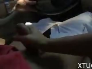 性感 年輕 女士 享受 吸吮 該 禿 和 erected 筆挺